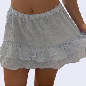 Brandy Melville Light Blue Floral Mini Skirt